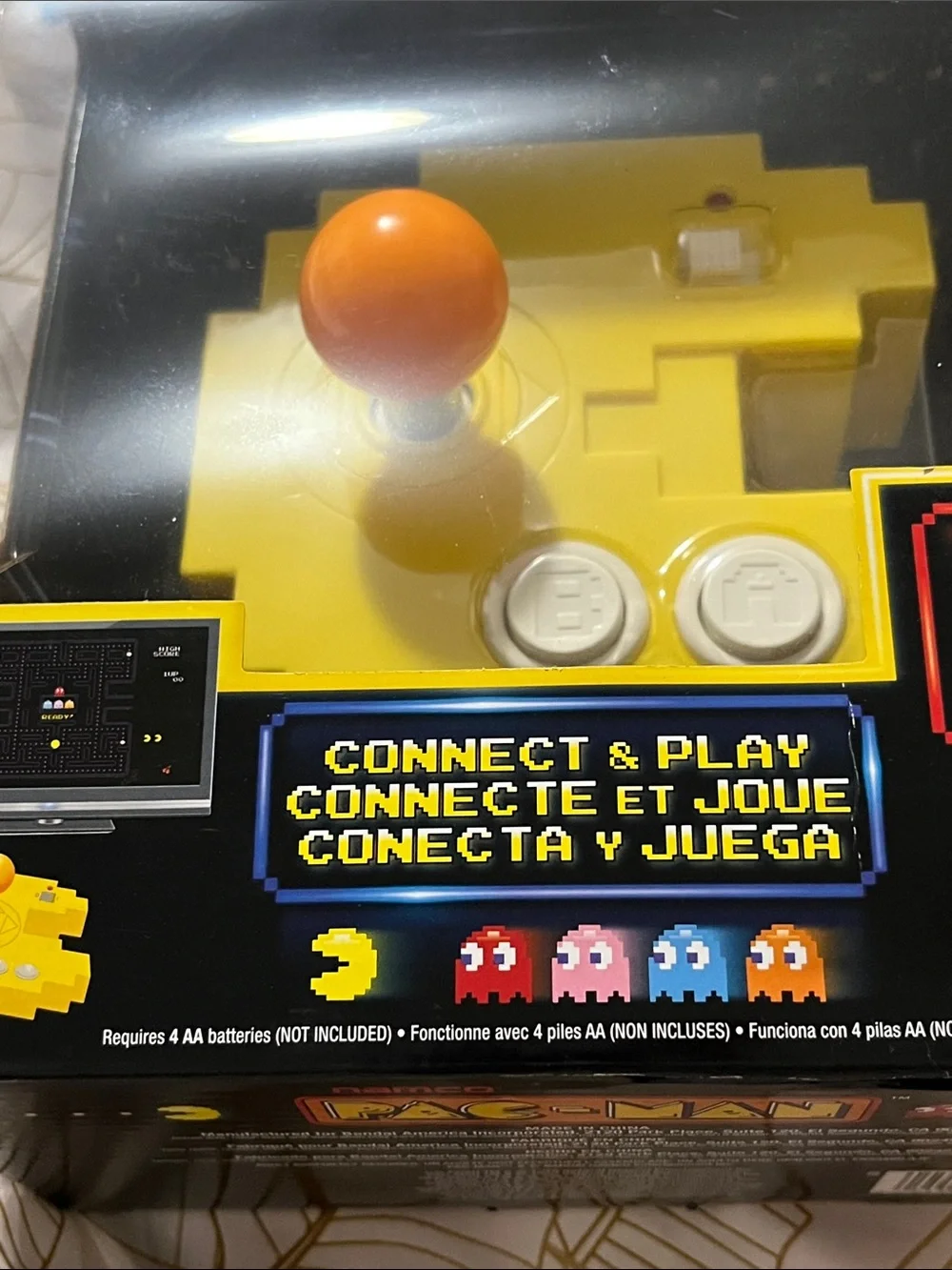 Namco PAC-MAN Yellow Handheld Joystick Controller with Orange Stick